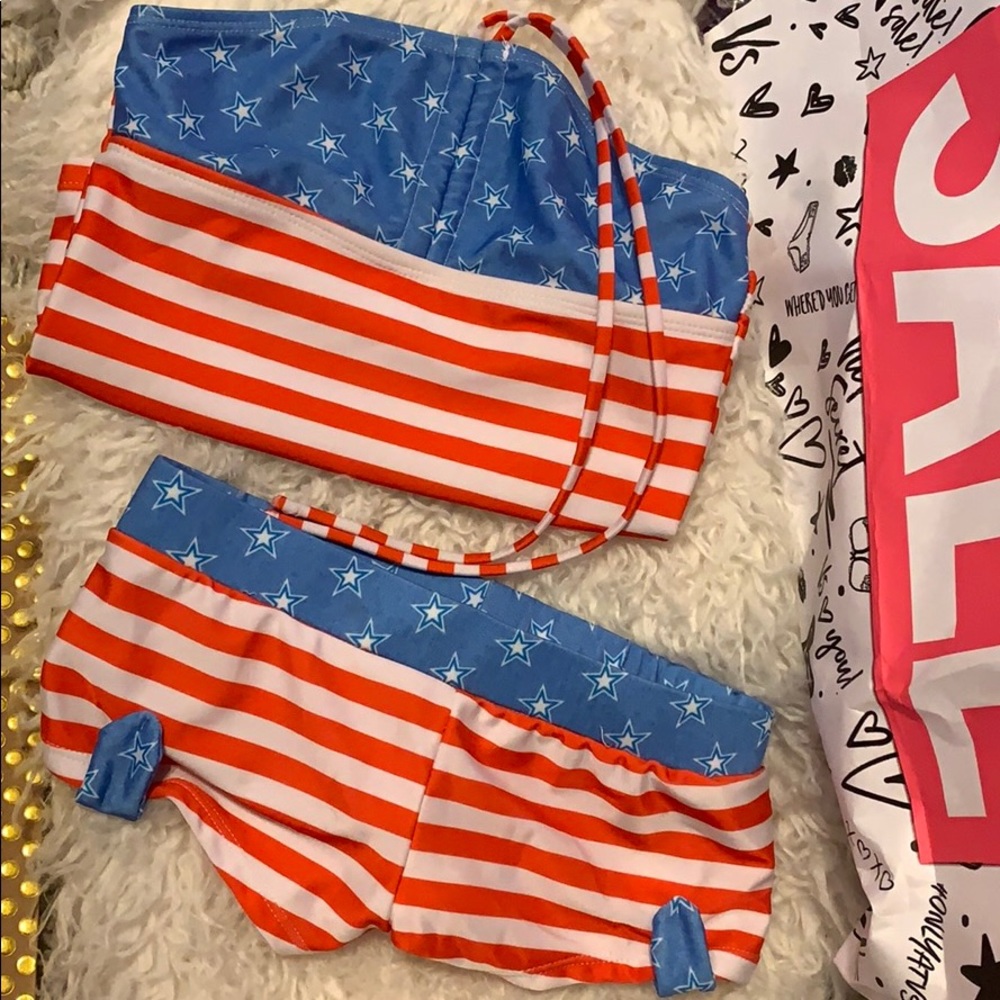 🇺🇸4/$50 Heat Girls swim2pc July4th stars&stripes